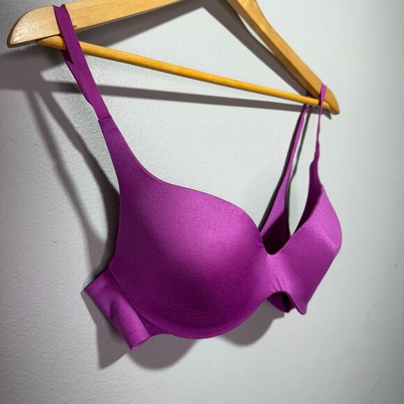 Victoria’s Secret Lined Demi Bra 34C Purple Smooth Underwire Adjustable Straps - Picture 3 of 6
